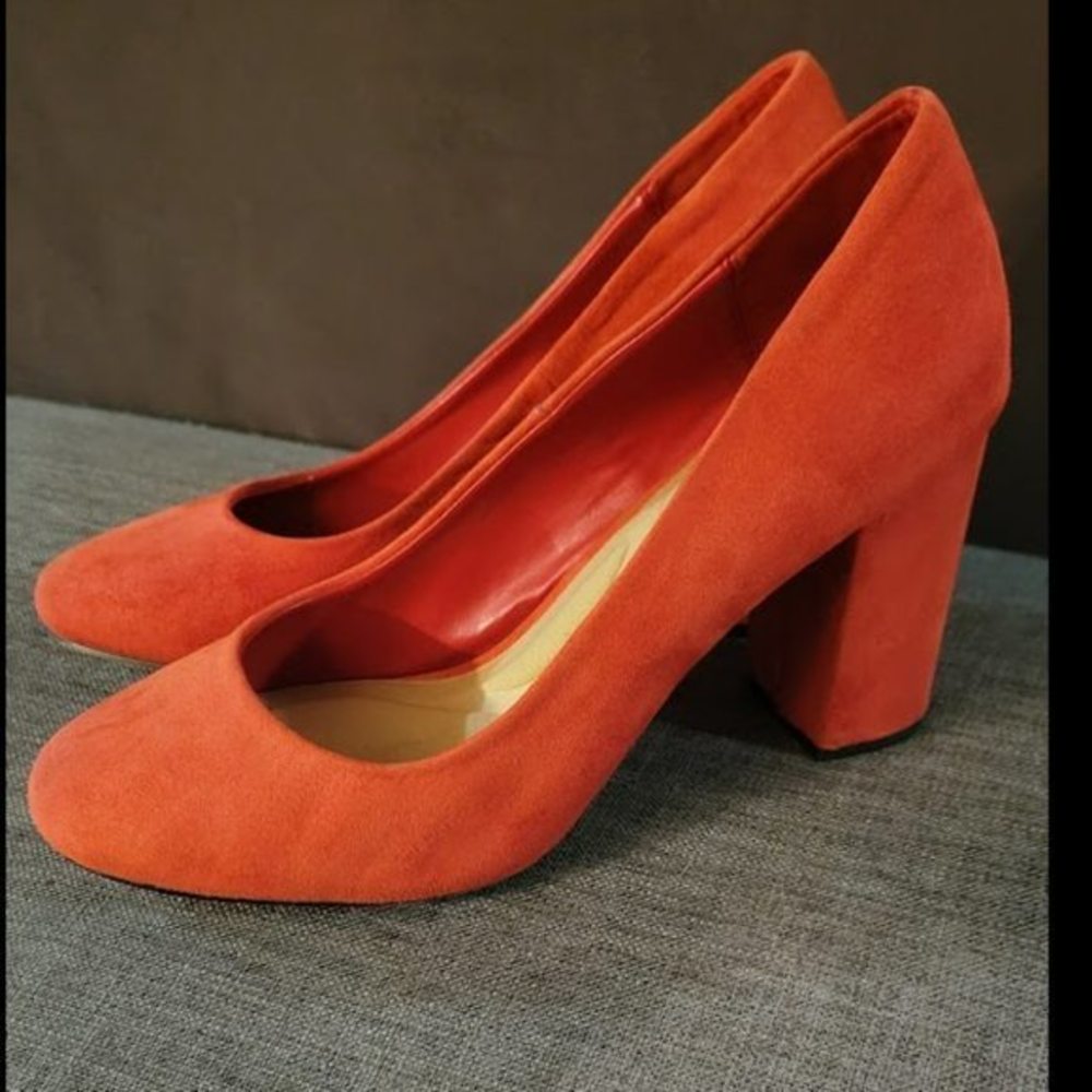 Apt 9: Red Hot Chunky Heels In Size 8 With Round … - image 1